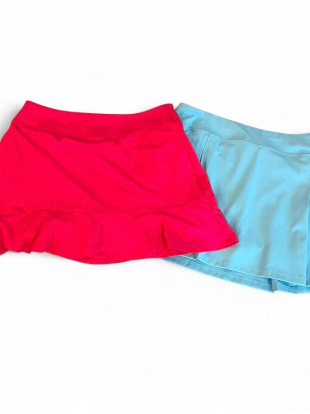 Two Tommy Bahama Women’s Sz. Large Golf Skorts: Hot Pink + Sky Blue